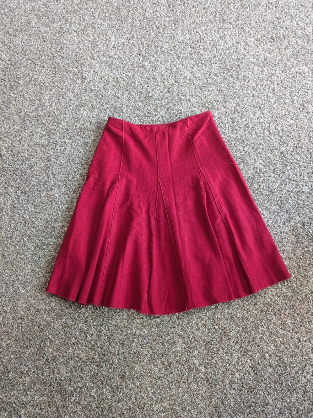 Vintage Harve Bernard Wool Blend A Line Skirt Size 6 Red